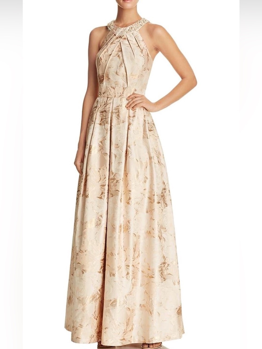 Eliza J Women's Ballgown with Beaded Detail at Neckline